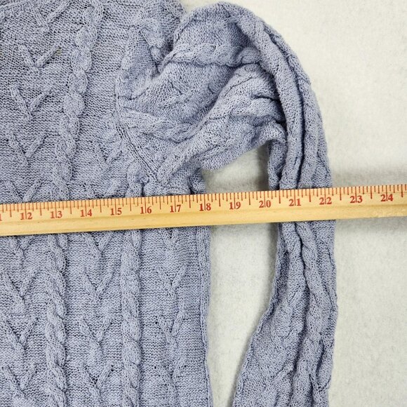 J Jill Sweater Womens Medium Purple Cable Knit Long Sleeve Boat Neck Pullover - Picture 3 of 10